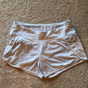 Lululemon Athletica white turbo run shorts